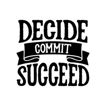 Decide commit succeed. stylish typography design. Stock-Illustration
