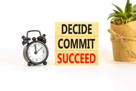 Decide commit succeed symbol. Concept word Decide Commit Succeed on beautif.. Stock Photos