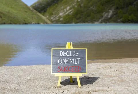 Decide commit succeed symbol. Concept word Decide Commit Succeed on beautif.. 写真素材