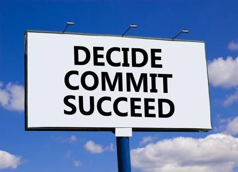 Decide commit succeed symbol. Concept word Decide Commit Succeed on beautif.. Stock Photos