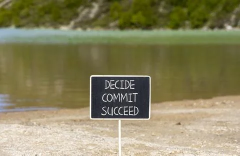Decide commit succeed symbol. Concept word Decide Commit Succeed on beautif.. Foto stock