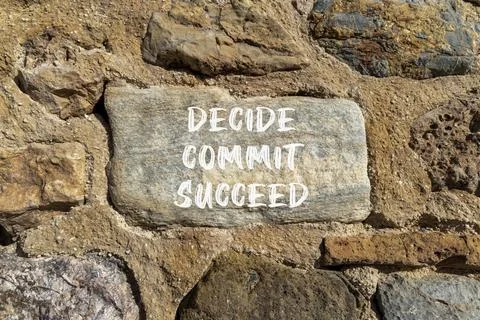 Decide commit succeed symbol. Concept word Decide Commit Succeed on beautif.. Stock Photos