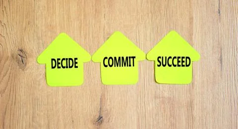 Decide commit succeed symbol. Concept word Decide Commit Succeed on beautif.. 스톡 사진