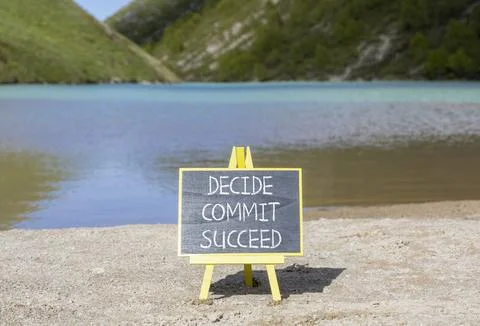 Decide commit succeed symbol. Concept word Decide Commit Succeed on beautif.. 스톡 사진