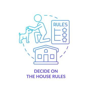Decide on house rules blue gradient concept icon Stock Illustration