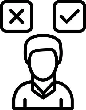 Decide Line Icon Design Stock Illustration