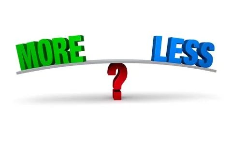 Deciding between more or less Illustrazione stock