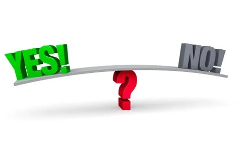 Deciding between yes and no Illustrazione stock