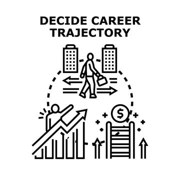 Deciding career path strategy choosing development trajectory Stock Illustration