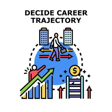 Deciding career path strategy choosing development trajectory Stock Illustration