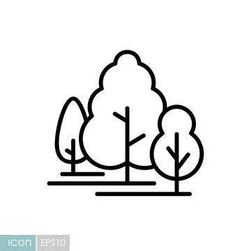 Deciduous forest vector icon. Nature sign Stock Illustration