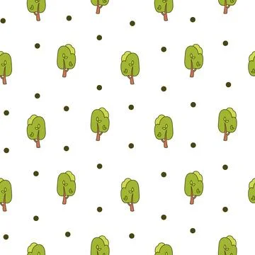 Deciduous tree. Seamless pattern. Stockillustratie