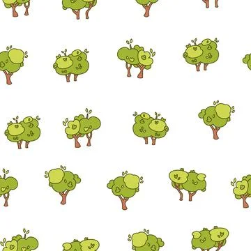 Deciduous tree. Seamless pattern. Stockillustratie