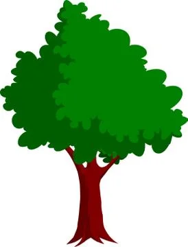 Deciduous Tree, Simple Icon With Transparent Background Ilustración de archivo