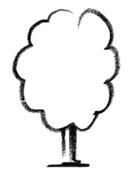 Deciduous tree sketch Stock Illustration