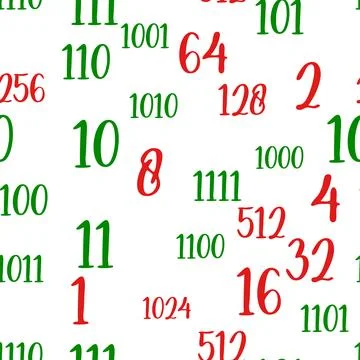 Decimal code Seamless pattern. Programming pattern, Algebra and geometry, c.. Stock Illustration