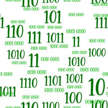 Decimal code Seamless pattern. Programming pattern, Algebra and geometry, c.. Stock Illustration