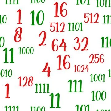 Decimal code Seamless pattern. Programming pattern, Algebra and geometry, c.. Stock Illustration