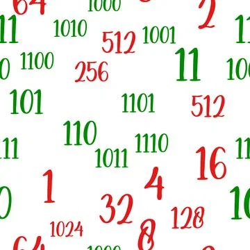 Decimal code Seamless pattern. Programming pattern, Algebra and geometry, c.. Stock Illustration