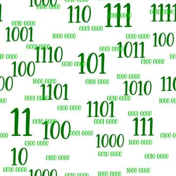 Decimal code Seamless pattern. Programming pattern, Algebra and geometry, c.. Stock Illustration