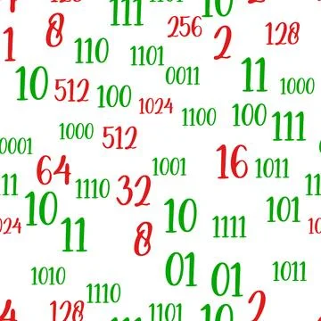 Decimal code Seamless pattern. Programming pattern, Algebra and geometry, c.. 库存插图