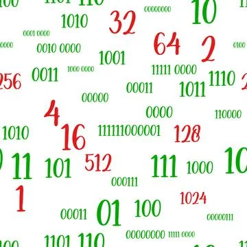 Decimal code Seamless pattern. Programming pattern, Algebra and geometry, c.. Stock Illustration