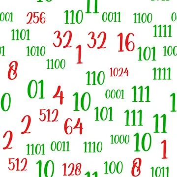 Decimal code Seamless pattern. Programming pattern, Algebra and geometry, c.. 스톡 일러스트