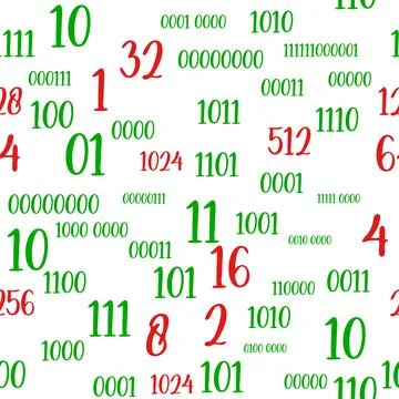 Decimal code Seamless pattern. Programming pattern, Algebra and geometry, c.. Stock Illustration