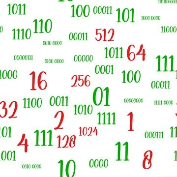 Decimal code Seamless pattern. Programming pattern, Algebra and geometry, c.. Stock Illustration