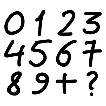 Decimal Digits Scribble Sketch 스톡 일러스트