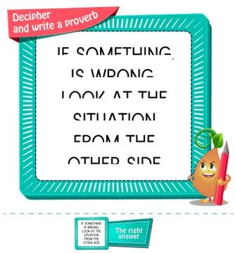 Decipher and write a proverb Stock Illustration