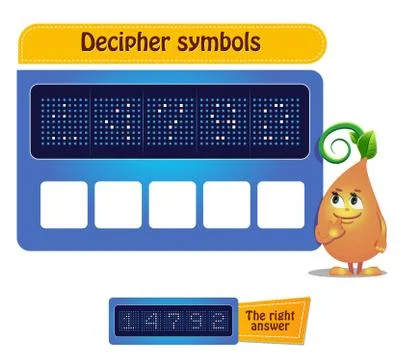 Decipher symbols  Visual Game adults Illustrazione stock