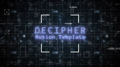 Decipher Title After Effects stock