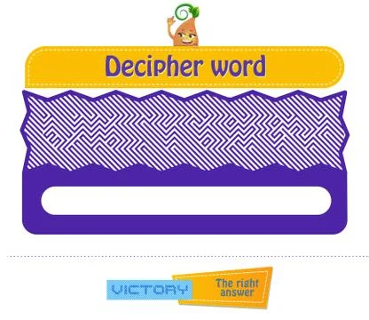 Decipher word victory brainteaser Stock Illustration