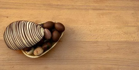 Deciratewhite chocolate decorate easter egg confectionery ammunition decorative. Stock Photos