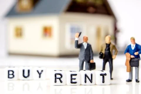 The decision about rent or buy a new residence as an investment oportunity Stock Photos