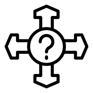 Decision alternatives icon outline vector. Searching for right solution Illustration