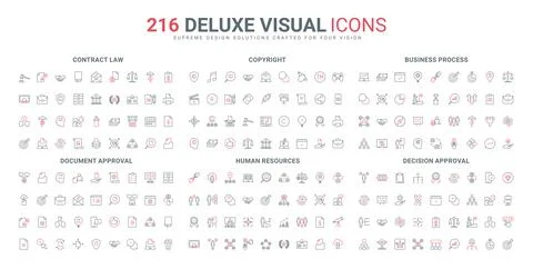 Decision approval and certified document, copyright, agreement, employment line Illustrazione stock