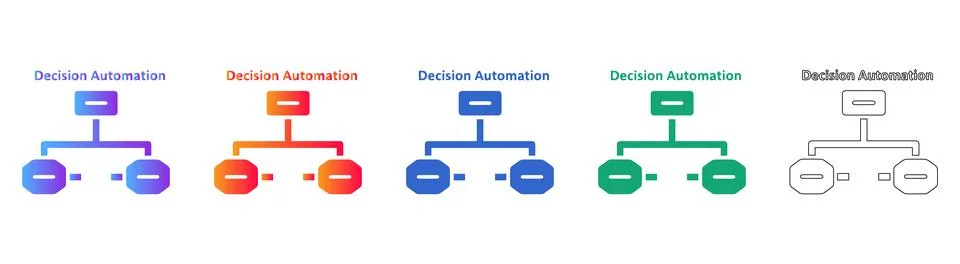 Decision Automation Workflow Icons イラスト素材