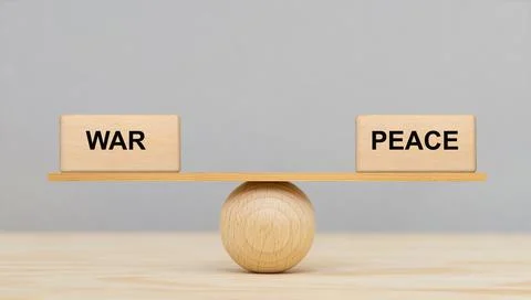 Decision between war and peace in balance Stock Photos