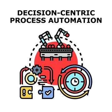 Decision centric process automation optimizing workflow Illustrazione stock