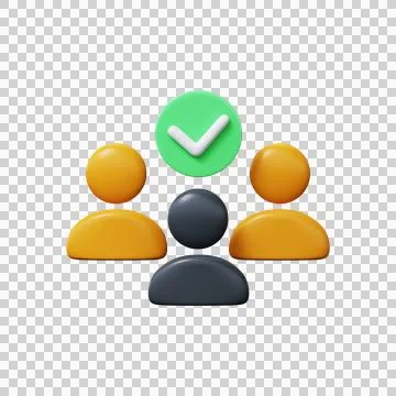 Decision completed done icon 3D render Stock Illustration