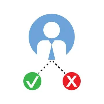 Decision Concept Colored Icon – Simple Blue Management Symbol Stock Illustration