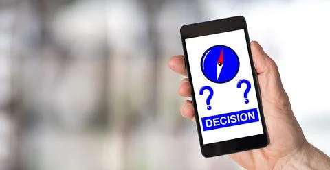 Decision concept on a smartphone 写真素材