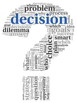 Decision concept in tag cloud Stock Illustration