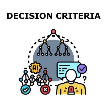 Decision criteria system for planning and analysis process Stock Illustration