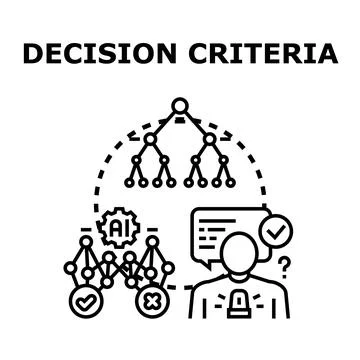 Decision criteria system for planning and analysis process Stock Illustration