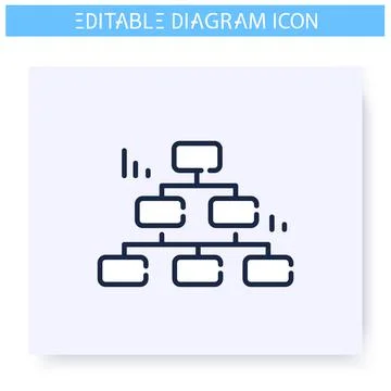 Decision diagram line icon. Editable illustration Stock Illustration