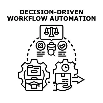 Decision driven workflow automation process optimizing efficiency 스톡 일러스트