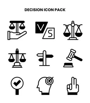 Decision DuoTone Collection Icons Pack Stock Illustration